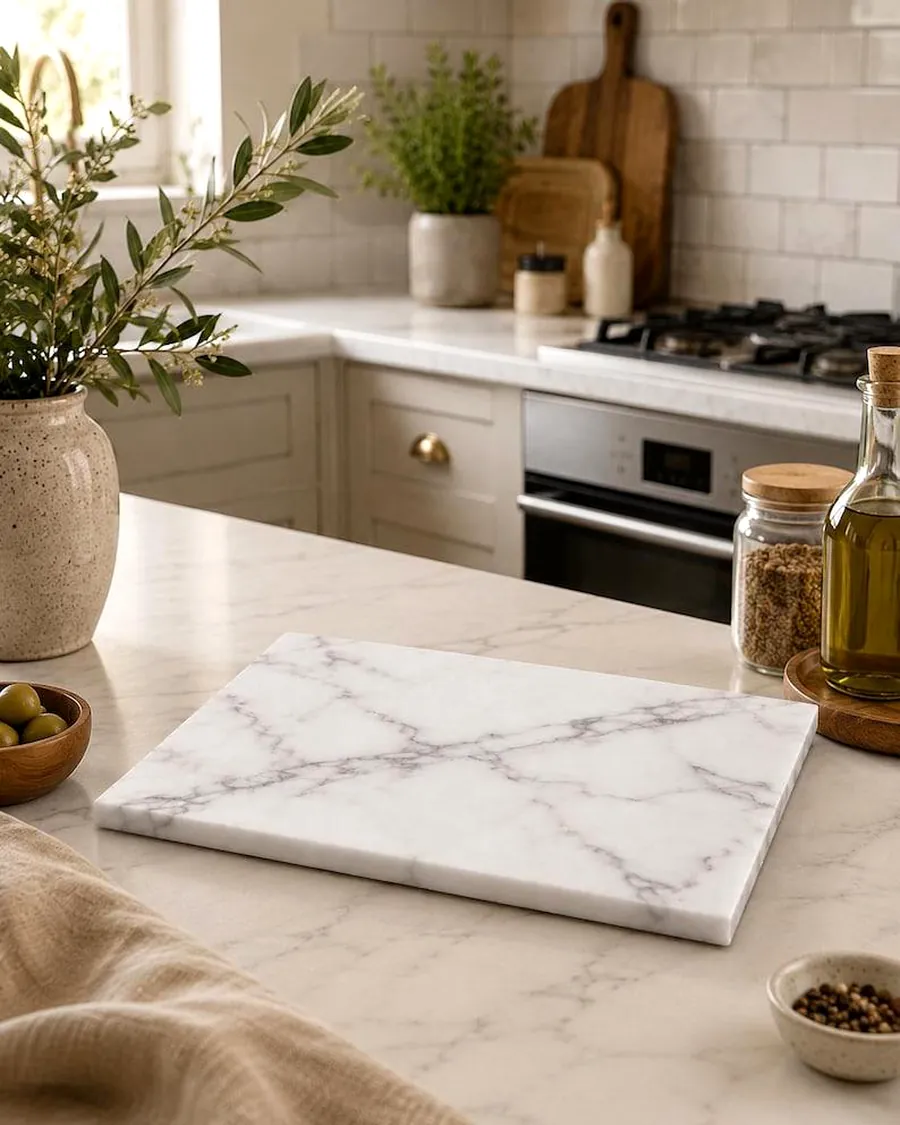 Large Pastry Board in Lavender Marble — handcrafted marble, Agra
